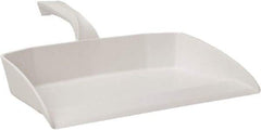 Vikan - 12-1/2" Wide Handheld Dustpan - Plastic Body, 4-1/2" Handle, White - Caliber Tooling