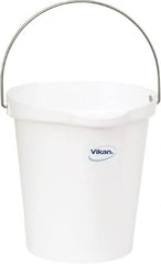 Vikan - 3 Gal, Polypropylene Round White Single Pail with Pour Spout - Handle Included - Caliber Tooling