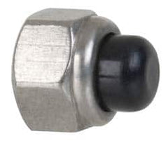 Value Collection - #8-32 UNC, 11/32" Width Across Flats, Uncoated, Stainless Steel Acorn Nut - 23/64" Overall Height, Nylon Insert Type, Grade 18-8 - Caliber Tooling