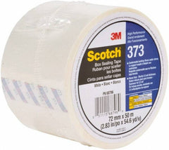 3M - 72mm x 50m White Sealing Tape - 2.5 mil Thick, 30 Lb Tensile Strength, Series 373 - Caliber Tooling