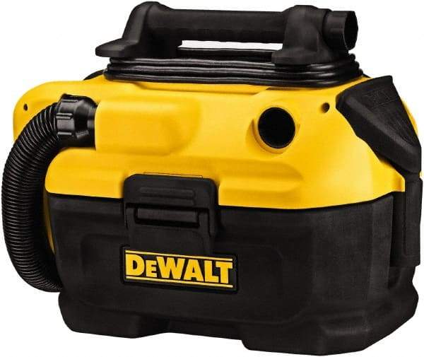 DeWALT - 2 Gal Plastic Tank, Electric & Battery Powered Wet/Dry Vacuum - 120 VAC & 18/20 Volt, 5' Hose Fitting, Cordless, HEPA Filter, Accessories Included - Caliber Tooling