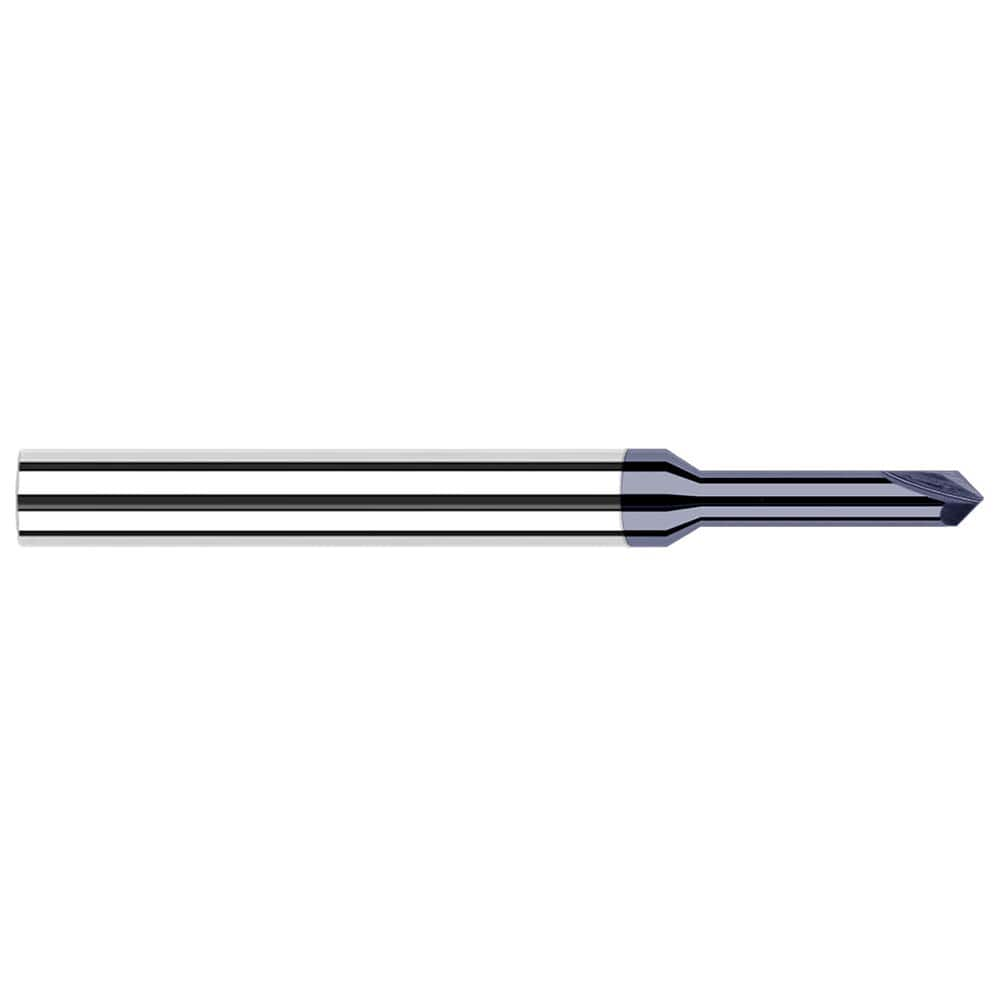 Harvey Tool - 1/16" Diam 60°/120° 2-Flute Single End Solid Carbide Chamfer Mill - Exact Industrial Supply