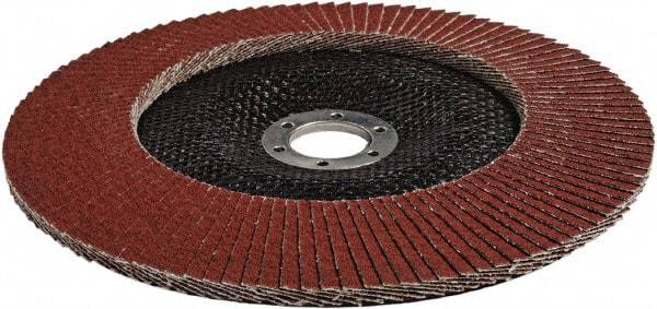 3M - 60 Grit, 7" Disc Diam, 5/8-11 Center Hole, Type 29 Ceramic Flap Disc - 13,300 Max RPM, Cloth Backing, Arbor Attaching System, Coated - Caliber Tooling