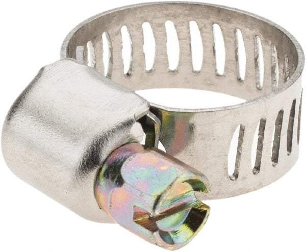 Value Collection - SAE Size 4, 7/32 to 5/8" Diam, Stainless Steel Worm Drive Clamp - 1/2" Wide - Caliber Tooling