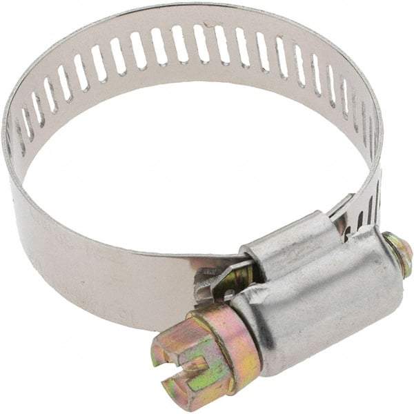 Value Collection - SAE Size 16, 13/16 to 1-1/2" Diam, Stainless Steel Worm Drive Clamp - 1/2" Wide - Caliber Tooling