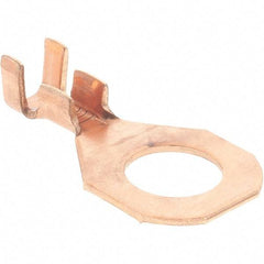 Import - 12-10 AWG Noninsulated D Shaped Ring Terminal - 3/8" Stud, Brass Contact - Caliber Tooling