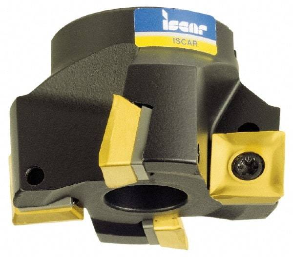 Iscar - 4 Inserts, 2" Cut Diam, 3/4" Arbor Diam, 0.38" Max Depth of Cut, Indexable Square-Shoulder Face Mill - 0/90° Lead Angle, 1.57" High, S/X/QPM. 1004... Insert Compatibility, Series F90SP - Caliber Tooling