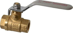 Value Collection - 1/4" Pipe, Full Port, Brass UL Listed Ball Valve - Inline - Two Way Flow, FNPT x FNPT Ends, Lever Handle, 600 WOG, 150 WSP - Caliber Tooling