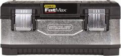 Stanley - 2 Compartment 1 Tray Tool Box - 19-5/8" Wide x 8-11/16" Deep x 11-1/8" High, Metal/Plastic, Black/Silver - Caliber Tooling