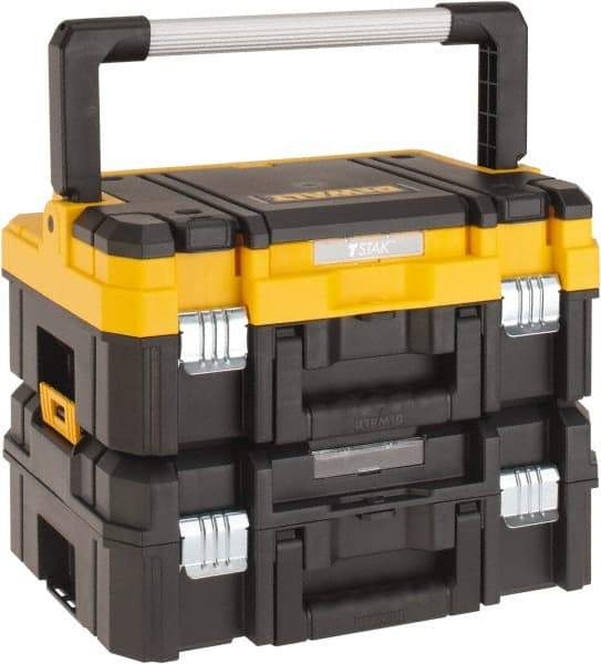 DeWALT - 8 Compartment Tool Box - 17-1/4" Wide x 6-3/8" Deep x 13" High, Structural Foam, Black/Yellow - Caliber Tooling