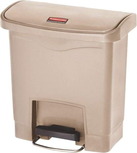 Rubbermaid - 4 Gal Rectangle Unlabeled Trash Can - 15.7" High x 14-7/8" Long, Beige, Resin - Caliber Tooling