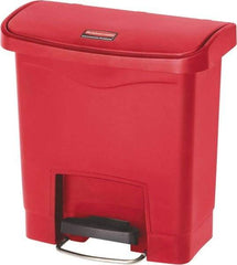 Rubbermaid - 4 Gal Rectangle Unlabeled Trash Can - 15.7" High x 14-7/8" Long, Red, Resin - Caliber Tooling