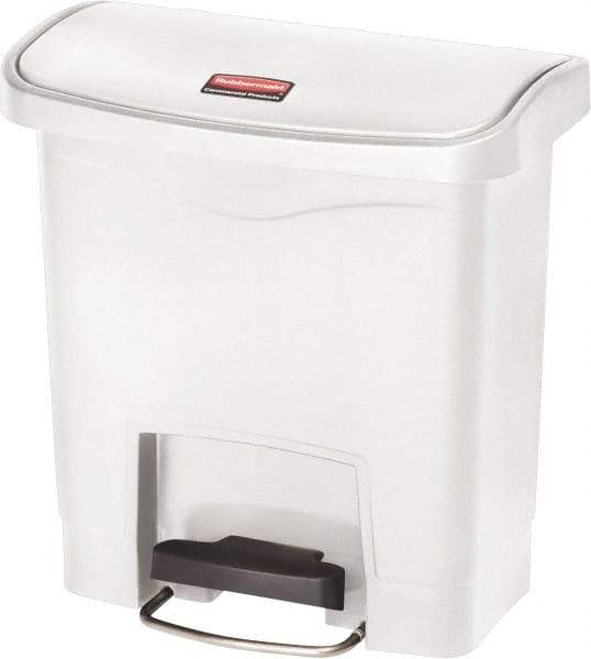 Rubbermaid - 4 Gal Rectangle Unlabeled Trash Can - 15.7" High x 14-7/8" Long, White, Resin - Caliber Tooling