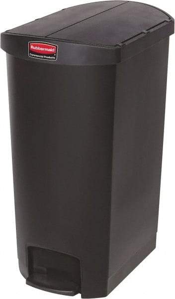 Rubbermaid - 18 Gal Rectangle Unlabeled Trash Can - 30.76" High x 14-3/4" Long, Black, Resin - Caliber Tooling