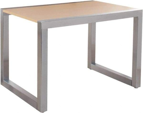 ECONOCO - 36" Long x 34" Wide x 24" High Stationary Display Table - Maple & Satin Chrome (Color), Melamine Top - Caliber Tooling