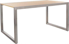 ECONOCO - 60" Long x 36" Wide x 30" High Stationary Display Table - Maple & Satin Chrome (Color), Melamine Top - Caliber Tooling