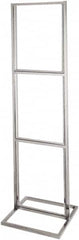 ECONOCO - 22 Inch Wide x 28 Inch High Sign Compatibility, Steel Square Frame Triple Bulletin Sign Holder - Chrome, 90 Inch Holder Height, Holds 3 Signs - Caliber Tooling