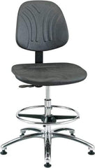 Bevco - 21 to 31" High Adjustable Chair - 27" Wide x 27" Deep, Polyurethane Seat, Black - Caliber Tooling