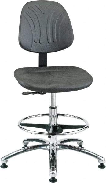 Bevco - 20-1/2 to 30-1/2" High Adjustable Chair - 27" Wide x 27" Deep, Polyurethane Seat, Black - Caliber Tooling