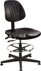 Bevco - 21 to 31" High Adjustable Chair - 27" Wide x 27" Deep, Polyurethane Seat, Black - Caliber Tooling