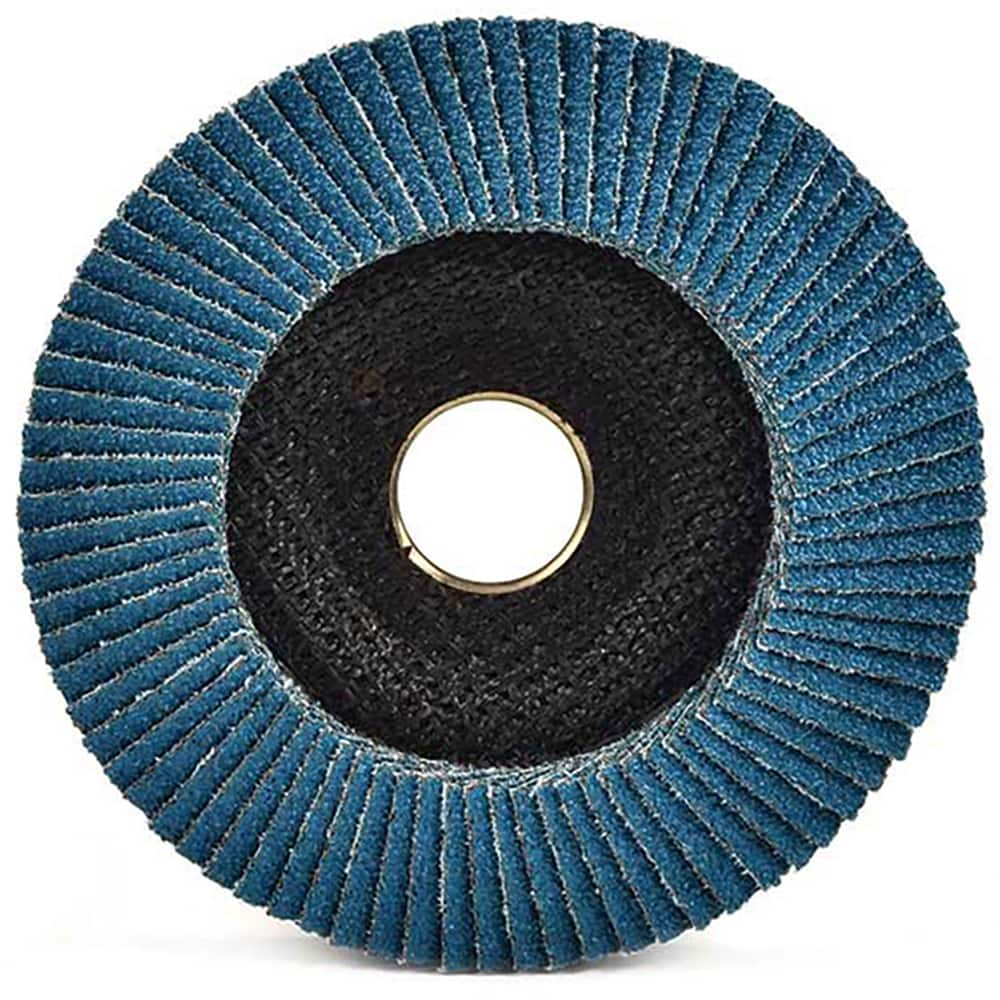 Superior Abrasives - Flap Discs; Abrasive Type: Coated ; Flap Disc Type: Type 27 ; Disc Diameter (Inch): 4-1/2 ; Abrasive Material: Zirconia Alumina ; Grit: 60 ; Attaching System: Arbor - Exact Industrial Supply