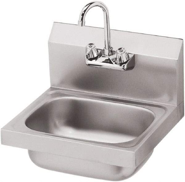 Krowne - 14" Long x 10" Wide Inside, 1 Compartment, Grade 304 Stainless Steel Hand Sink - 20 Gauge, 15" Long x 16" Wide x 6" High Outside, 6" Deep - Caliber Tooling