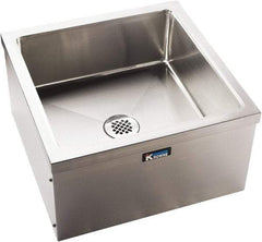 Krowne - 21" Long x 21" Wide Inside, 1 Compartment, Grade 304 Stainless Steel Floor Mop Sink - 18 Gauge, 13" Long x 24" Wide x 24" High Outside, 9" Deep - Caliber Tooling