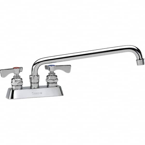 Krowne - Deck Mount, Low Arc Deck Mount Faucet - Two Handle, Color Coded, Blade Handle, Swing Spout and Nozzle, No Drain - Caliber Tooling