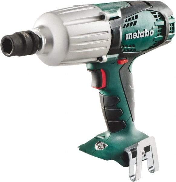 Metabo - 1/2" Drive 18 Volt Pistol Grip Cordless Impact Wrench & Ratchet - 1,600 RPM, 2,200 BPM, 450 Ft/Lb Torque, Lithium-Ion Batteries Not Included - Caliber Tooling