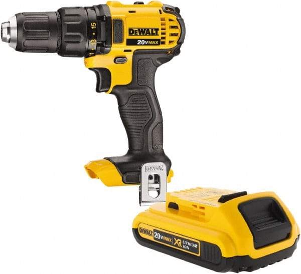 DeWALT - 20 Volt 1/2" Keyless Chuck Cordless Hammer Drill - 0 to 8,500 BPM, 0 to 600 & 0 to 2,000 RPM, Reversible - Caliber Tooling