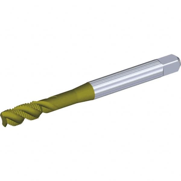 Kennametal - M3x0.50 Metric 2 Flute 6G Modified Bottoming Spiral Flute Tap - Vanadium High Speed Steel, Oxide Finish, 56mm OAL, Right Hand Flute, Right Hand Thread - Caliber Tooling