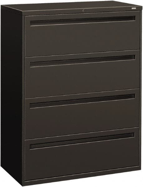 Hon - 42" Wide x 53-1/4" High x 19-1/4" Deep, 4 Drawer Lateral File - Steel, Charcoal - Caliber Tooling