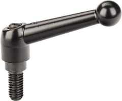 KIPP - 3/8-16, 0.71" Hub Diam, Zinc Die Cast (Steel Components) Threaded Stud Adjustable Clamping Lever - 0.79" Stud Length, 2.87" OAL, 1.79" High - Caliber Tooling