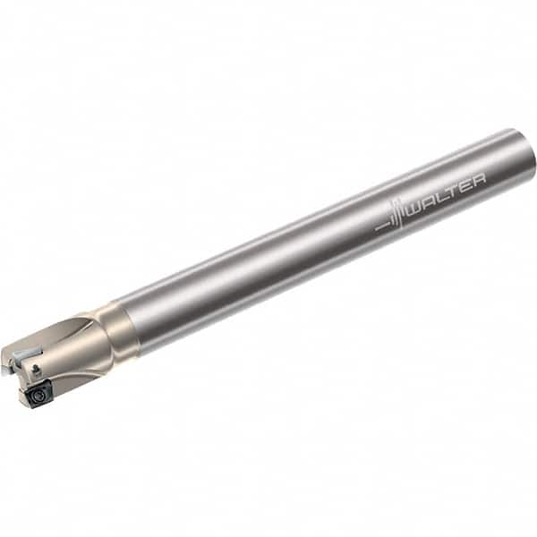 Walter - 25mm Cut Diam, 8mm Max Depth of Cut, 25mm Shank Diam, 200mm OAL, Indexable Square Shoulder End Mill - Multiple Insert Styles, Cylindrical Shank, 90° Lead Angle, Through Coolant, Series Xtra-tec - Caliber Tooling