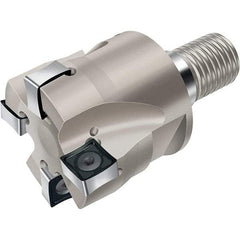 Walter - 40mm Cut Diam, 10mm Max Depth of Cut, Indexable Chamfer & Angle End Mill - Multiple Insert Styles, Modular Connection Shank, Through Coolant - Caliber Tooling