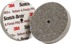 3M - 2" Diam, 3/4" Face Width, 1/4" Center Hole, Medium Grade, Ceramic Deburring Wheel - Unitized, Hard Density 6 Grade - Caliber Tooling