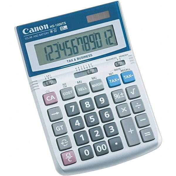 Canon - 12-Digit LCD 12 Function Handheld Calculator - 4-7/8 x 6-7/8 Display Size, White, Solar & Battery Powered - Caliber Tooling