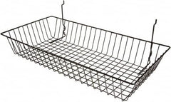 ECONOCO - 12" Deep, Rectangular Steel Peg Board/Slatwall Basket - 24" Wide x 4" High - Caliber Tooling