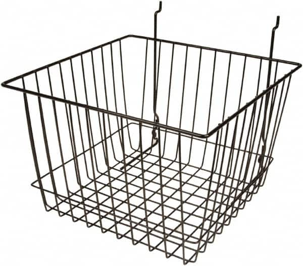 ECONOCO - 12" Deep, Square Steel Peg Board/Slatwall Basket - 12" Wide x 8" High - Caliber Tooling