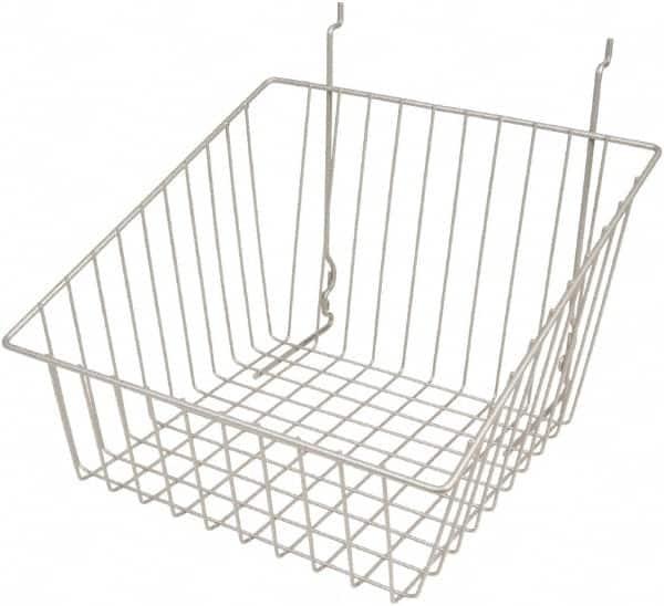 ECONOCO - 12" Deep, Square Steel Peg Board/Slatwall Basket - 12" Wide x 8" High - Caliber Tooling