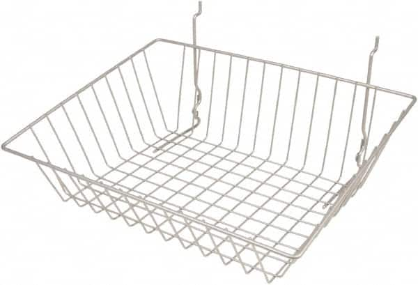 ECONOCO - 12" Deep, Rectangular Steel Peg Board/Slatwall Basket - 15" Wide x 5" High - Caliber Tooling