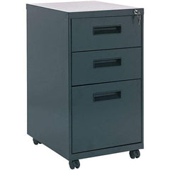 ALERA - 14" Wide x 27-3/4" High x 19-1/8" Deep, 3 Drawer Pedestal - Steel, Charcoal - Caliber Tooling