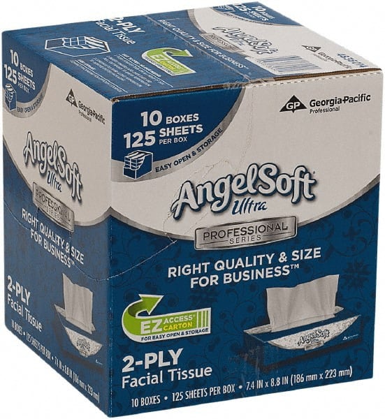 Georgia Pacific - Case of (10) 125-Sheet Flat Boxes of White Facial Tissues - Caliber Tooling