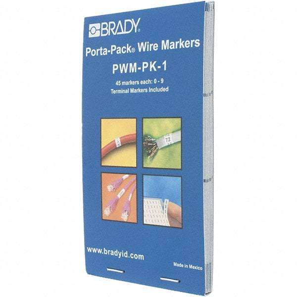 Brady - Nylon Cable Tag - NMBRS 0-9 WHT/BLK WIRE MARKER BOOK - Caliber Tooling