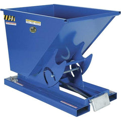 Vestil - 4,000 Lb Load Capacity, 1/2 Cu Yd, Steel Self-Dumping Hopper - 33-9/16" Wide x 51-7/8" Long x 38-1/16" High, Blue - Caliber Tooling