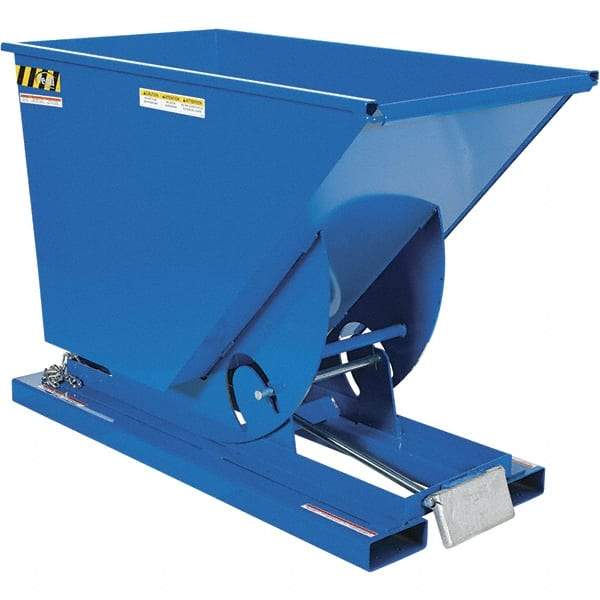 Vestil - 4,000 Lb Load Capacity, 3/4 Cu Yd, Steel Self-Dumping Hopper - 31-9/16" Wide x 61-1/8" Long x 42-3/4" High, Blue - Caliber Tooling