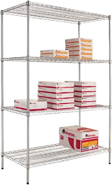 ALERA - 4 Shelf Wire Shelving - Starter Unit - 24" Deep x 72" High, - Caliber Tooling