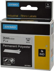 Rhino - 216" Long, White Permanent Polyester Tape Self Laminating Label - For RHINO 6000 or RHINO 6500 - Caliber Tooling