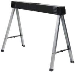 Stanley - Galvanized Sheet Metal & Polypropylene Foldup Sawhorse - Silver/Black & Yellow, For 2 x 4" Construction Applications - Caliber Tooling