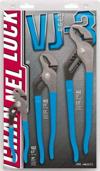 Channellock - 3 Piece Tongue & Groove Plier Set - Comes in Display Card - Caliber Tooling